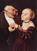 Old Man and Young Woman hgsw, CRANACH, Lucas the Elder